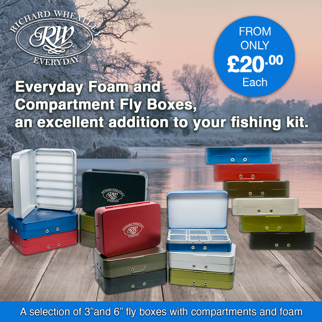 RICHARD WHEATLEY FLY BOX C/W A SELECTION OF GOOD QUALITY FLIES RICHARD WHEATLEY FLY BOX C/W A SELECTION OF GOOD QUALITY FLIES