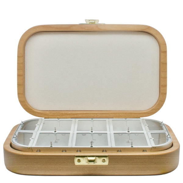 Wooden Compartment Boxes with Clasp Close